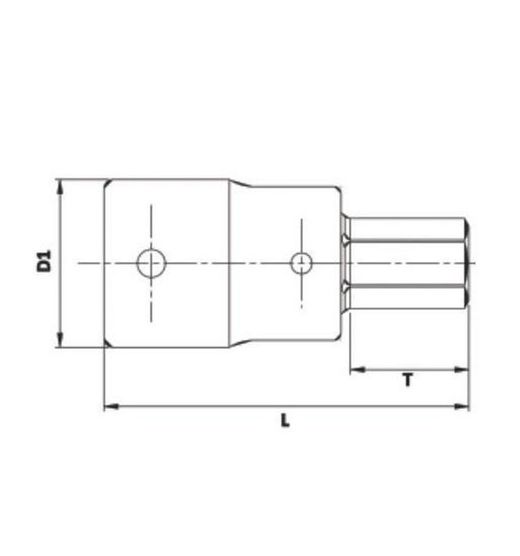 Llave De Vaso Con Punta Hexagonal Allen de Cuadradillo de  3/4