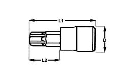 Llave De Vaso Con Punta Torx De 1/4, torx de TX 10 a TX 40