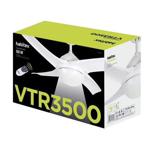 Ventilador techo HABITEX VTR-3500 con luz Con 3 velocidades. Ref. 9016R29