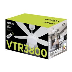 Ventilador techo HABITEX VTR-3800 con Led Motor DC 18W muy silencioso. Ref. 9016R61