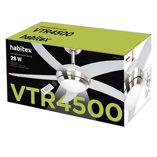 Ventilador techo HABITEX VTR 4500 con LED Con 3 velocidades y giro de las hélices reversibles. Ref. 9016R30