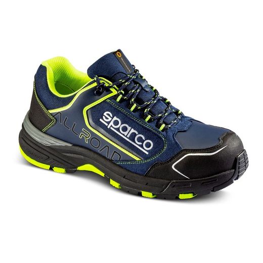 Zapato de seguridad SPARCO All Road Modelo Sochi S3 SRC Extremadamente ligero. Azul-Amarillo Ref. 07528